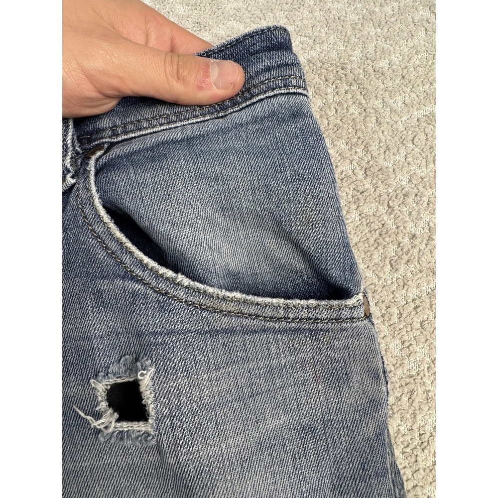 Diesel Krayver Jeans Mens 32 Blue Regular Slim Carrot Distressed Ripped Denim - Picture 8 of 13